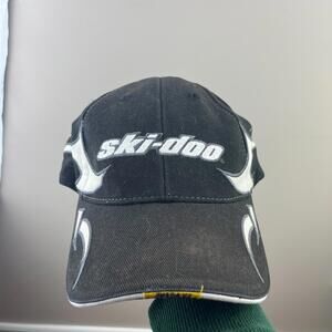 Vintage Y2K Ski Doo Flames Snapback Racing Hat